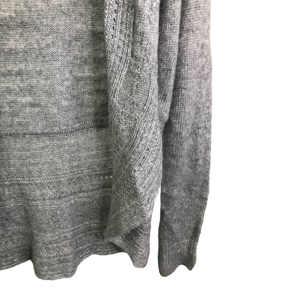 White House Black Market Women's Cardigan Gray Cabled Shawl Collar Coverup Sz XS - Picture 8 of 14